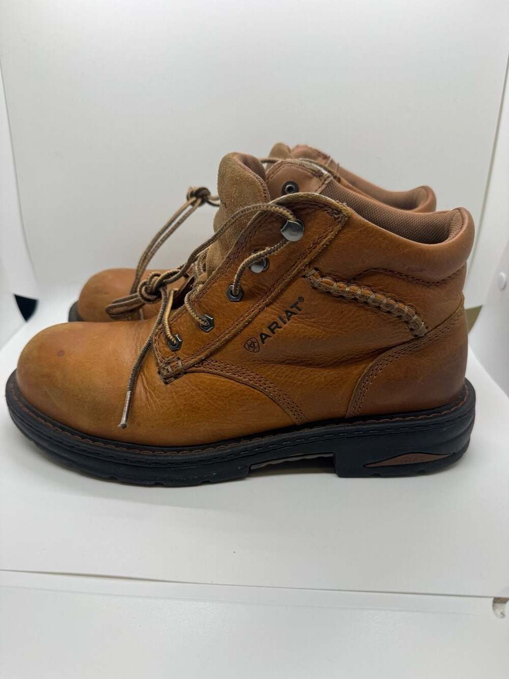 Ariat Macey Composite Toe Lace-Up Leather Work Boot in Dark Peanut